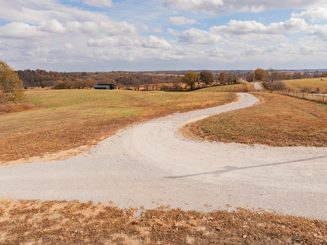 view of road featuring a rural view