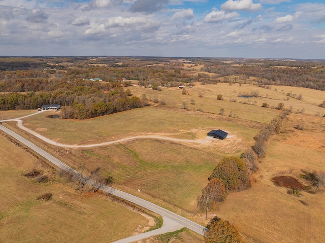 bird's eye view with a rural view