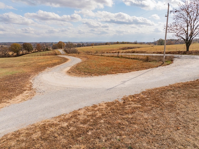 view of street featuring a rural view