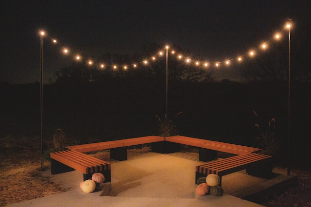 view of patio at twilight