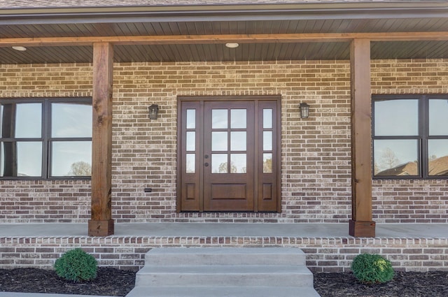 doorway to property with french doors