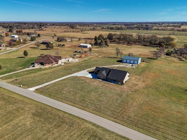 drone / aerial view featuring a rural view