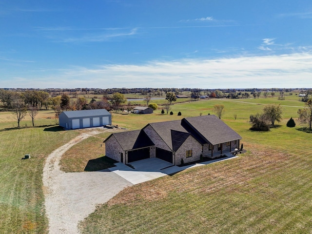 bird's eye view featuring a rural view