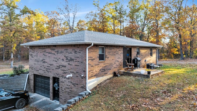 exterior space featuring a garage