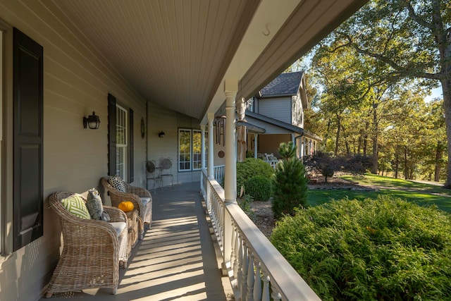 balcony with covered porch