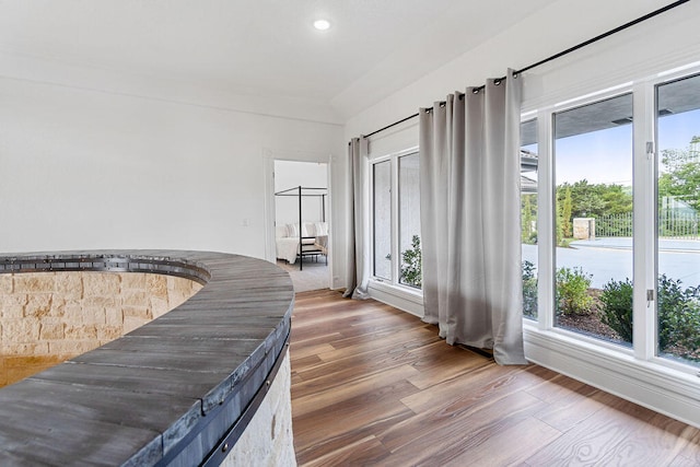 interior space with hardwood / wood-style flooring