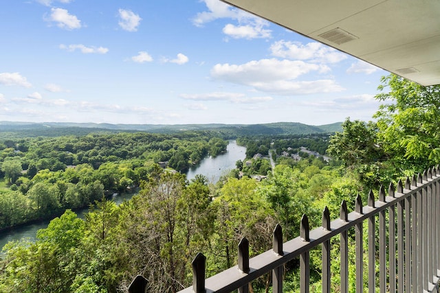 balcony with a water view