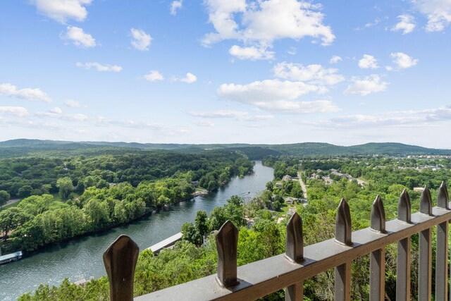 property view of water featuring a mountain view