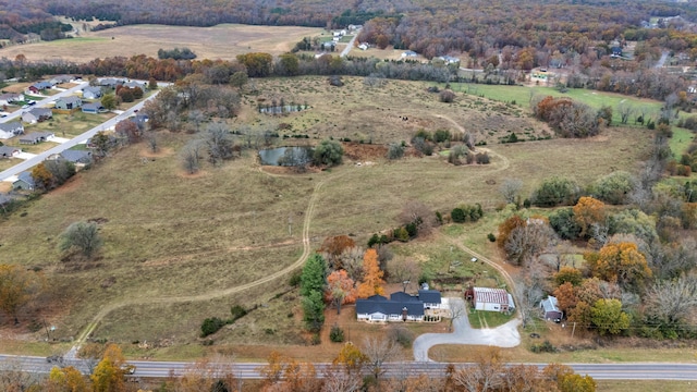 drone / aerial view with a rural view