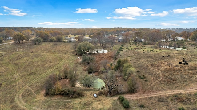 aerial view with a rural view