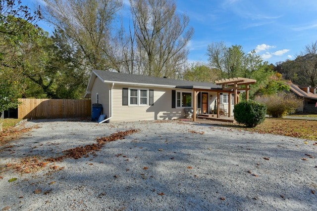 view of single story home