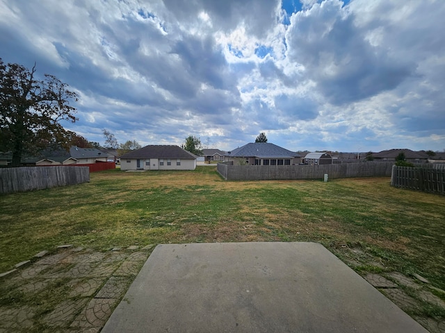 view of yard with a patio area