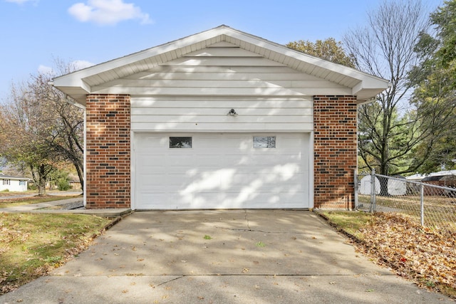 view of garage