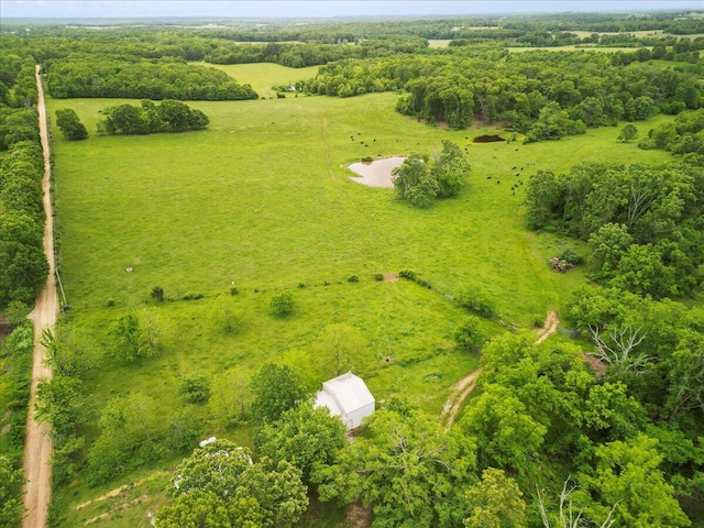 aerial view with a rural view