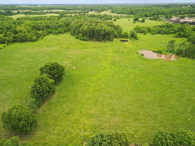 birds eye view of property with a rural view