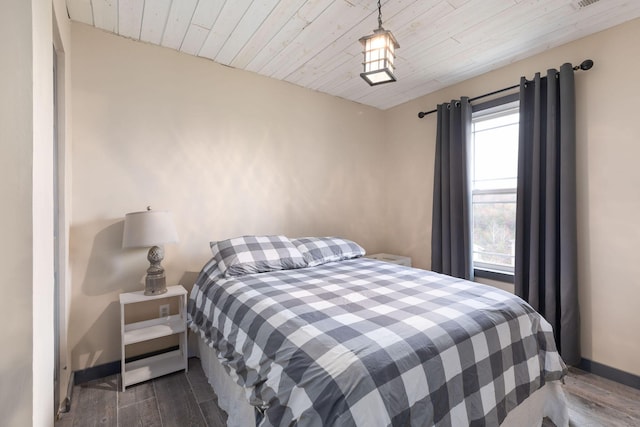 218 Windridge Rd, Branson, MO 65616 - bedroom with wood finished floors, baseboards, and wood ceiling