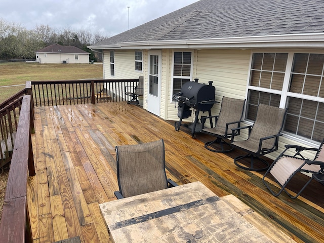 deck with area for grilling