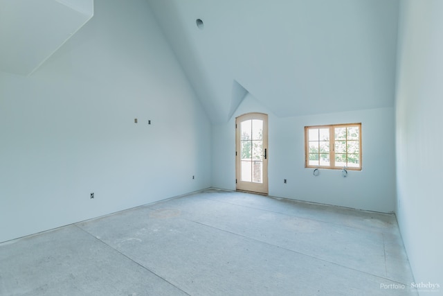 interior space with vaulted ceiling