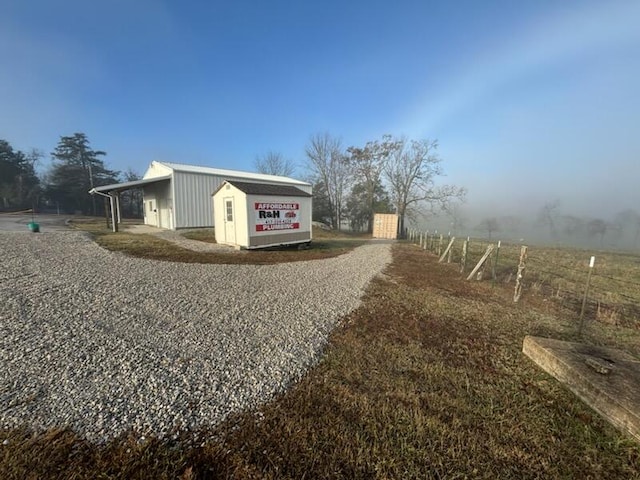 exterior space with a rural view