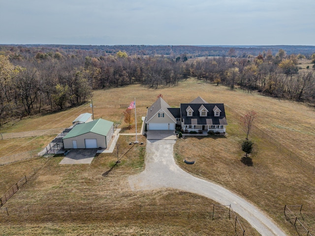 bird's eye view with a rural view