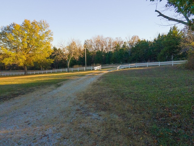 view of street featuring a rural view