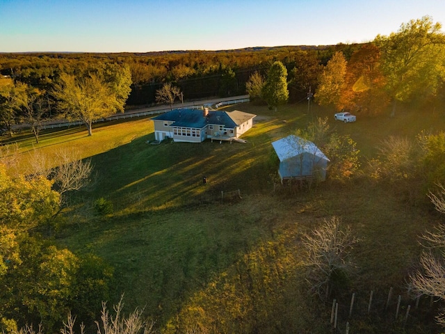 drone / aerial view featuring a rural view