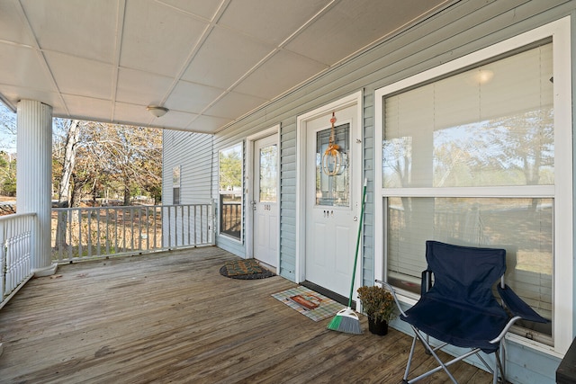 wooden deck with a porch