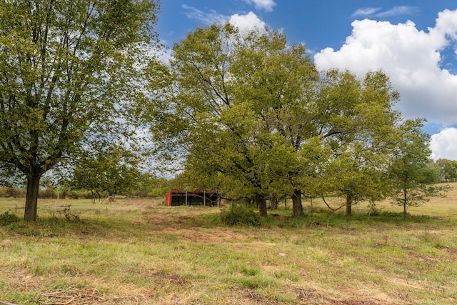 view of yard with a rural view