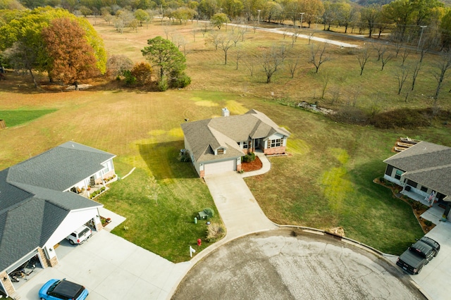 drone / aerial view with a rural view