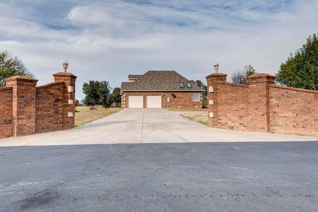 view of front of home with a garage