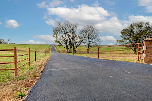 view of street featuring a rural view