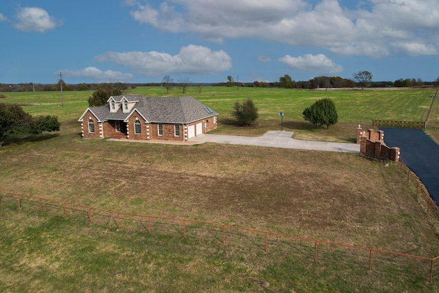 drone / aerial view featuring a rural view