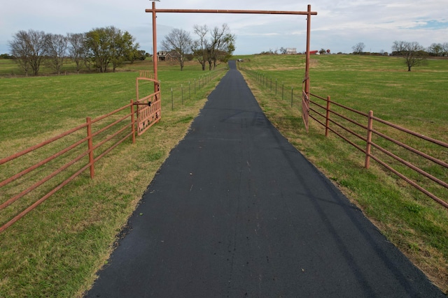 view of road featuring a rural view