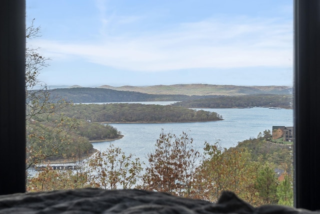 property view of water featuring a mountain view