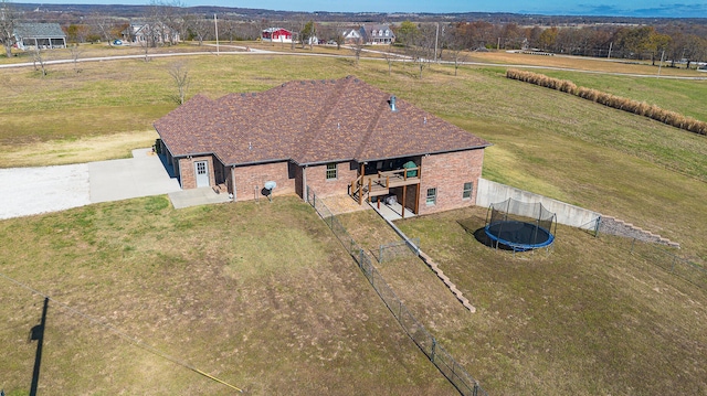 bird's eye view with a rural view