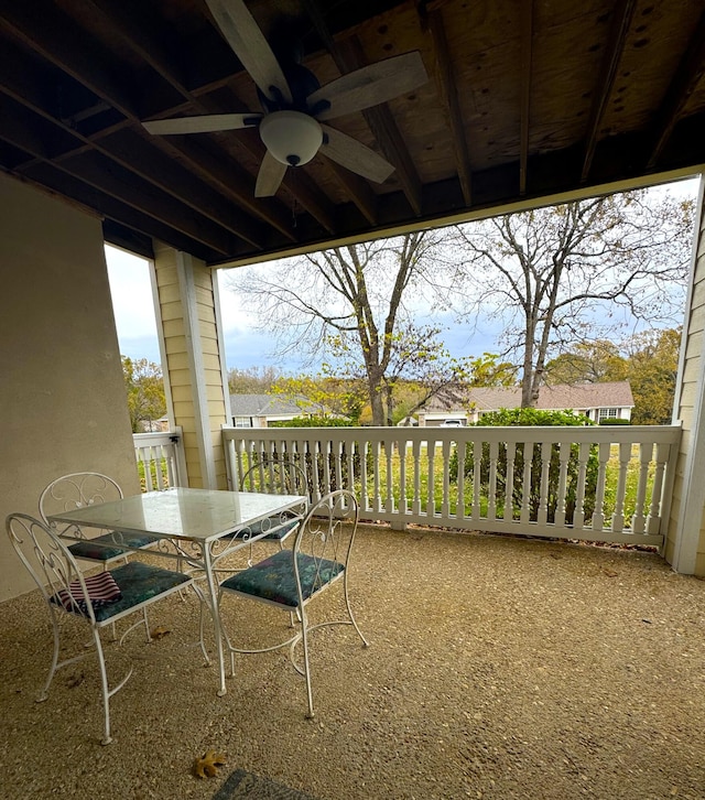 view of patio / terrace with ceiling fan