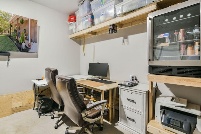 office space featuring concrete floors