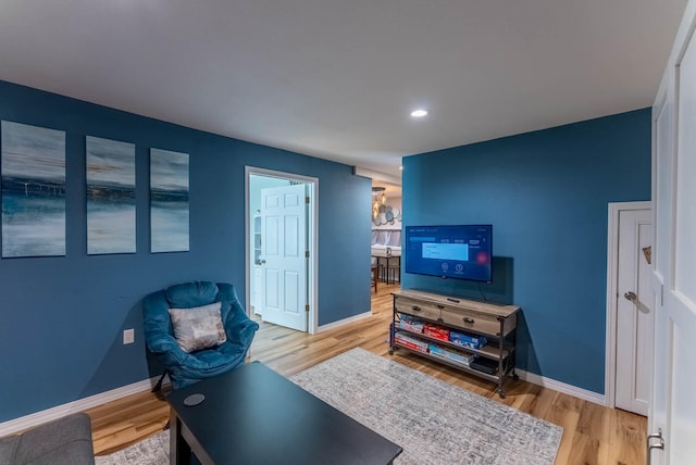 living room featuring wood-type flooring