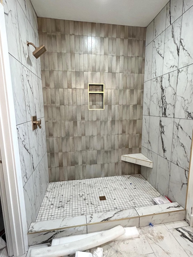 bathroom featuring walk in shower