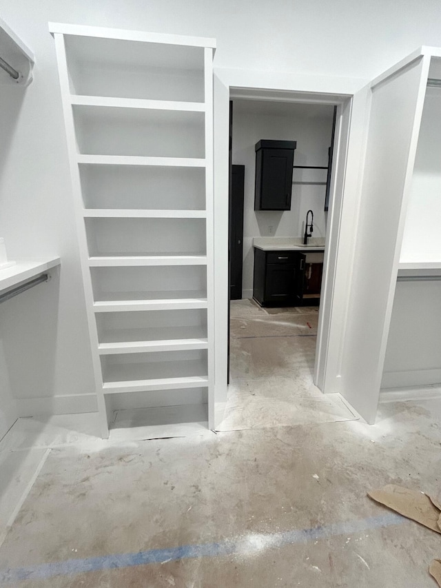 spacious closet featuring sink