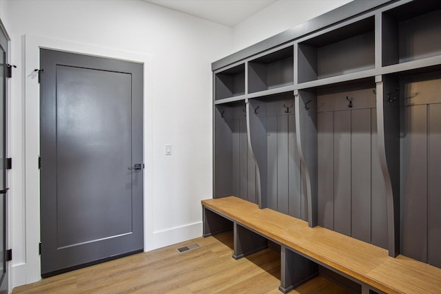 mudroom featuring light hardwood / wood-style flooring