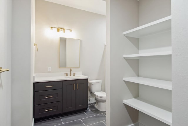 bathroom featuring toilet and vanity