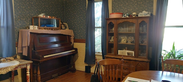 interior space with hardwood / wood-style flooring