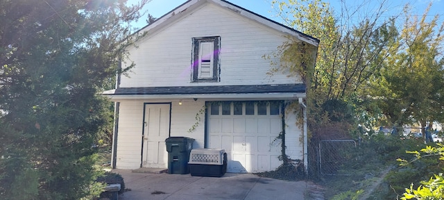 view of garage