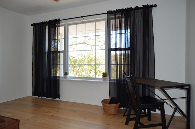 dining room with a healthy amount of sunlight and light wood-type flooring