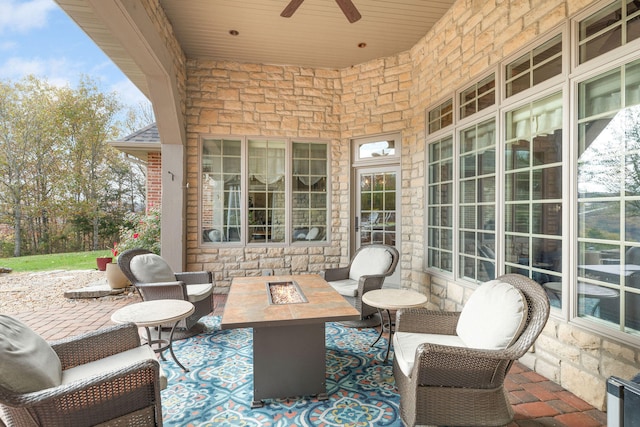 view of patio / terrace with ceiling fan