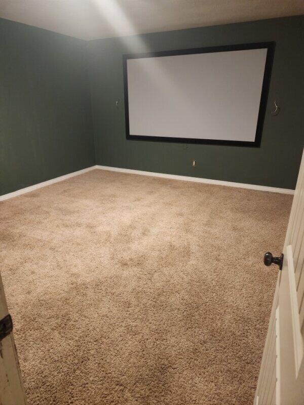 view of carpeted home theater