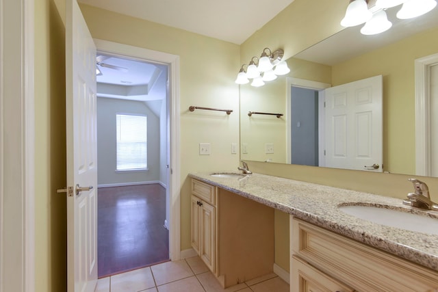 bathroom featuring vanity and tile patterned floors