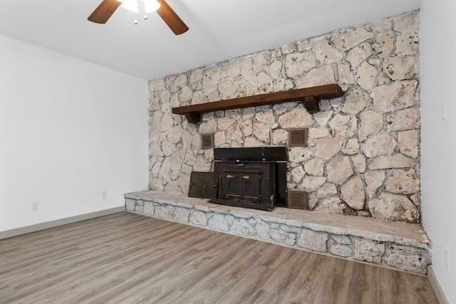 details featuring hardwood / wood-style floors and ceiling fan