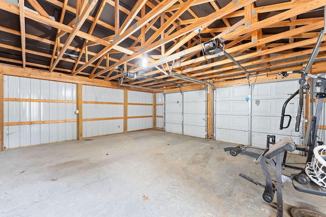 garage featuring a garage door opener